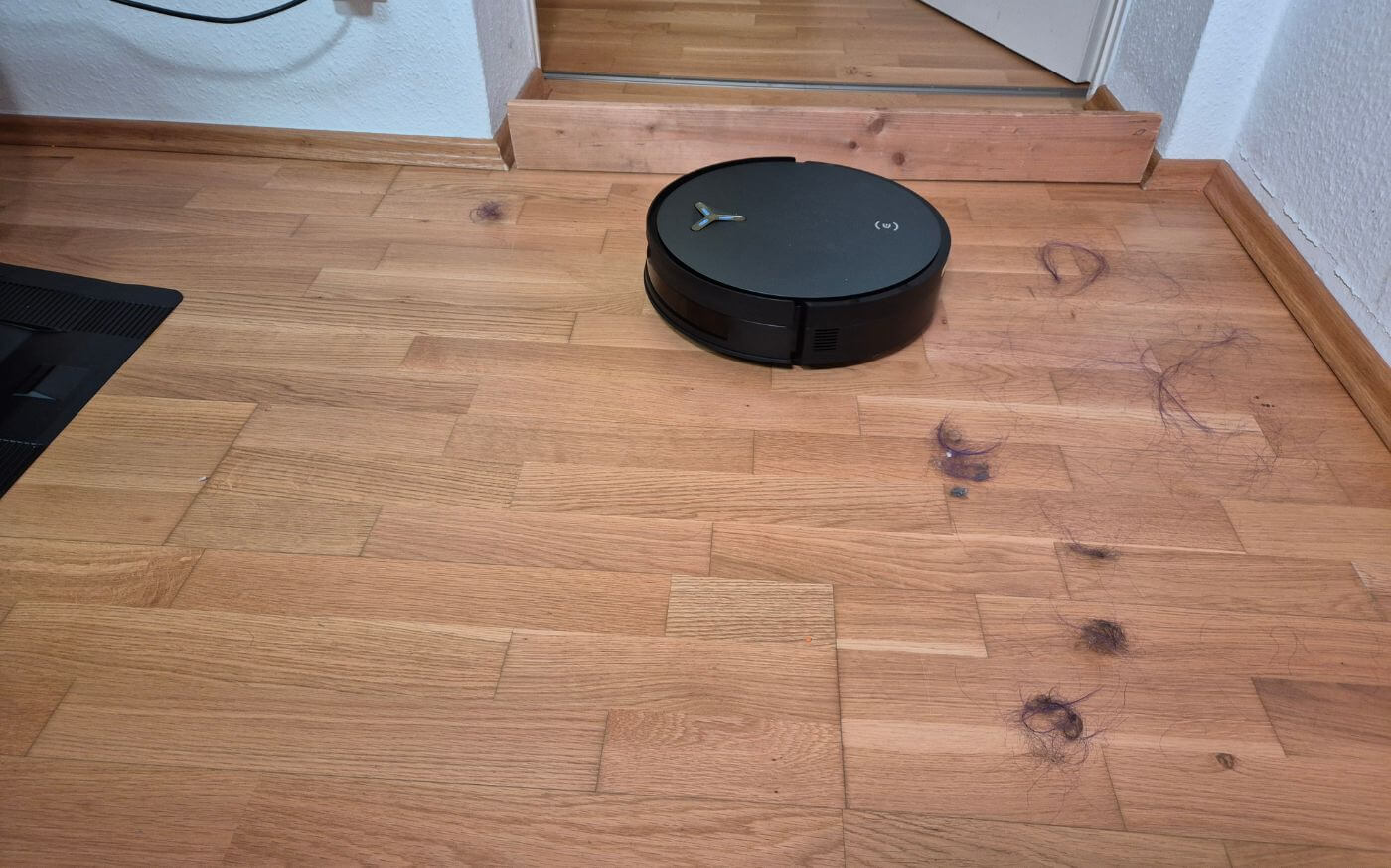 Der ECOVACS DEEBOT X12 OmniCyclon reinigt im Test Haare.